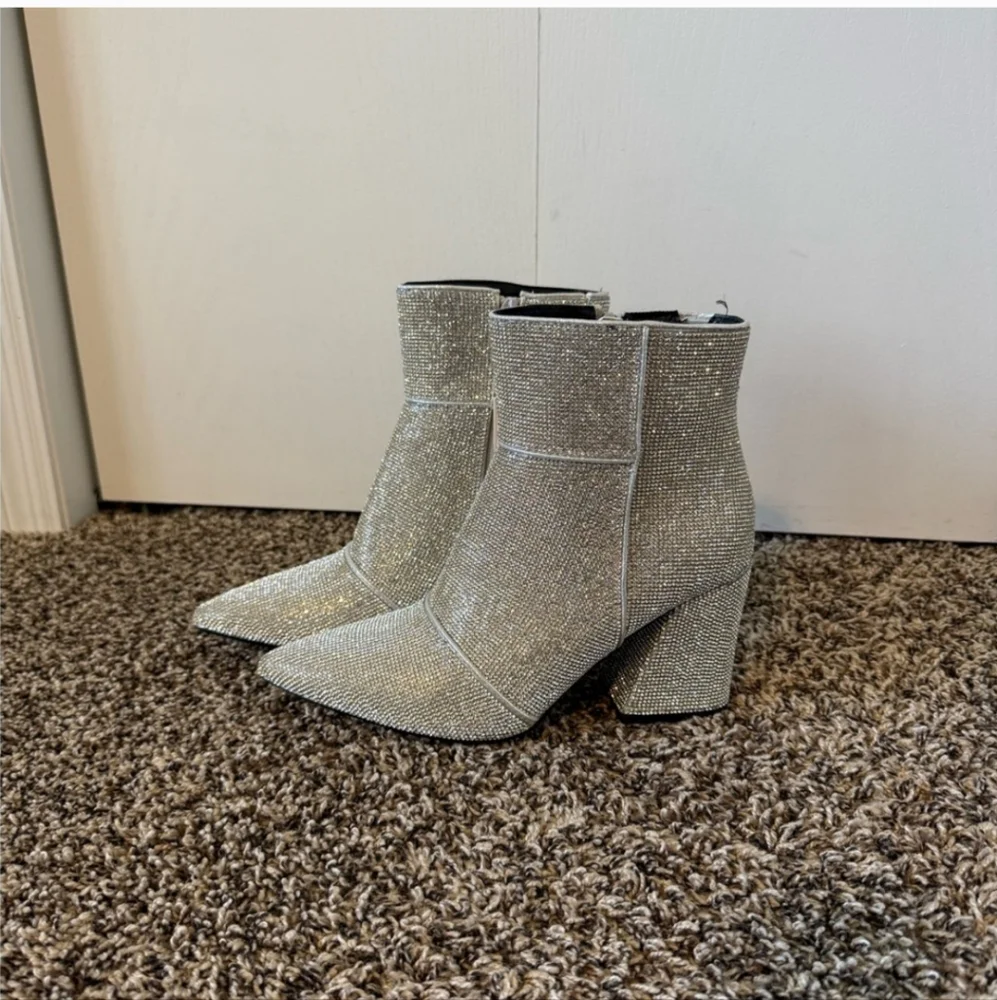 a new day Sparkling Silver rhinestone All Over Ankle Booties